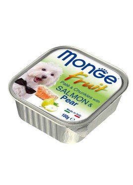 Monge Pate & Chunkies With Salmon and Pear Wet Dog Food 100gm (pack of 2)